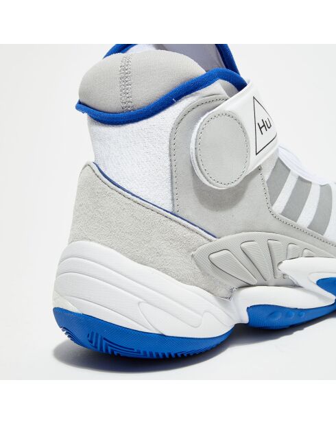 Sneakers en Velours de Cuir & Textile Adi Pharell blanc/gris/bleu